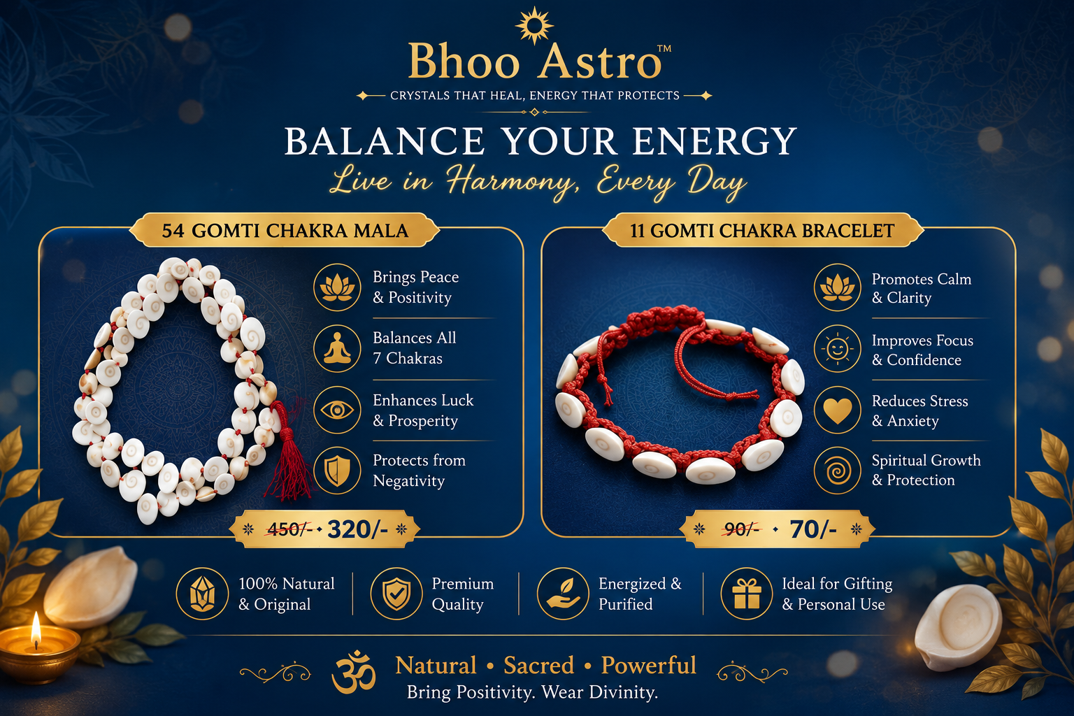 Gomti Chakra Mala and Bracelet